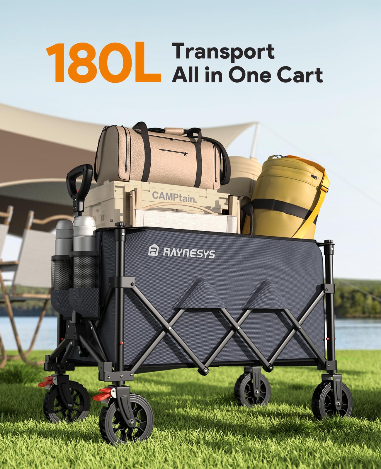 Raynesys Collapsible Foldable Wagon Cart 330lbs Capacity