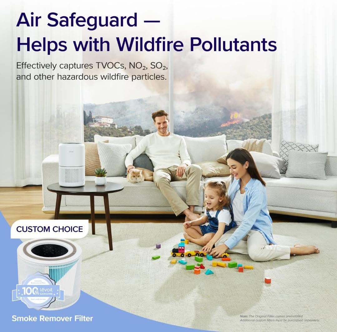Air Purifier for Home Allergies Pets Hair in Bedroom & Standing Fan for Bedroom, 82ft CirculAir 120° Oscillating Fan