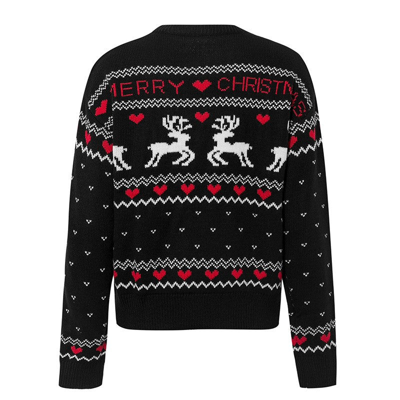 Noel Elk Heart Christmas Knit Sweater