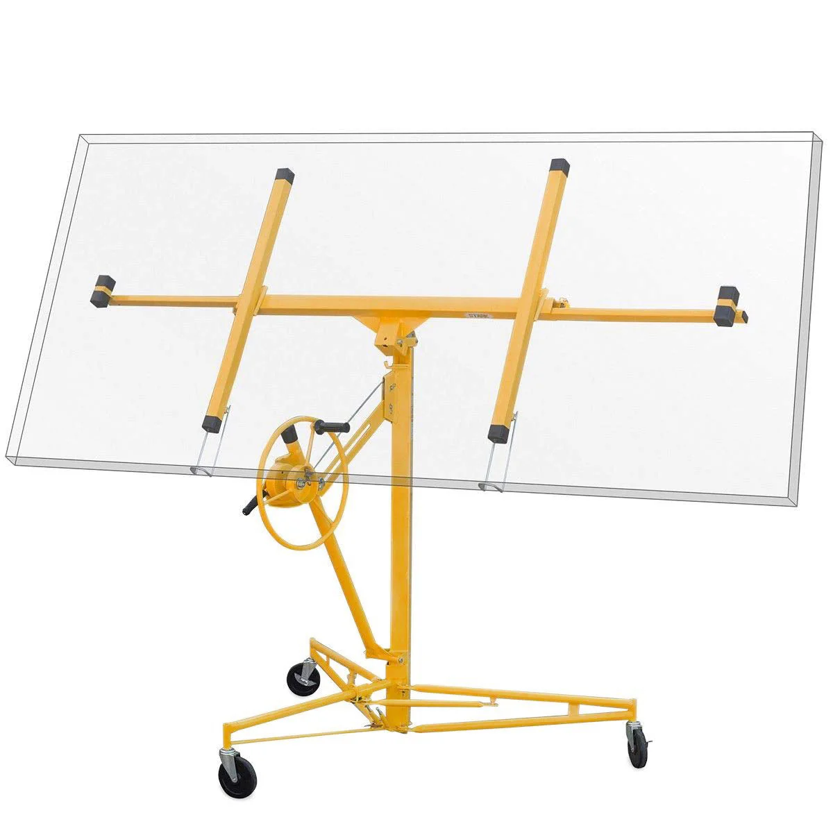 Drywall Lift 11' Yellow Rolling Sheetrock Panel Hoist Jack