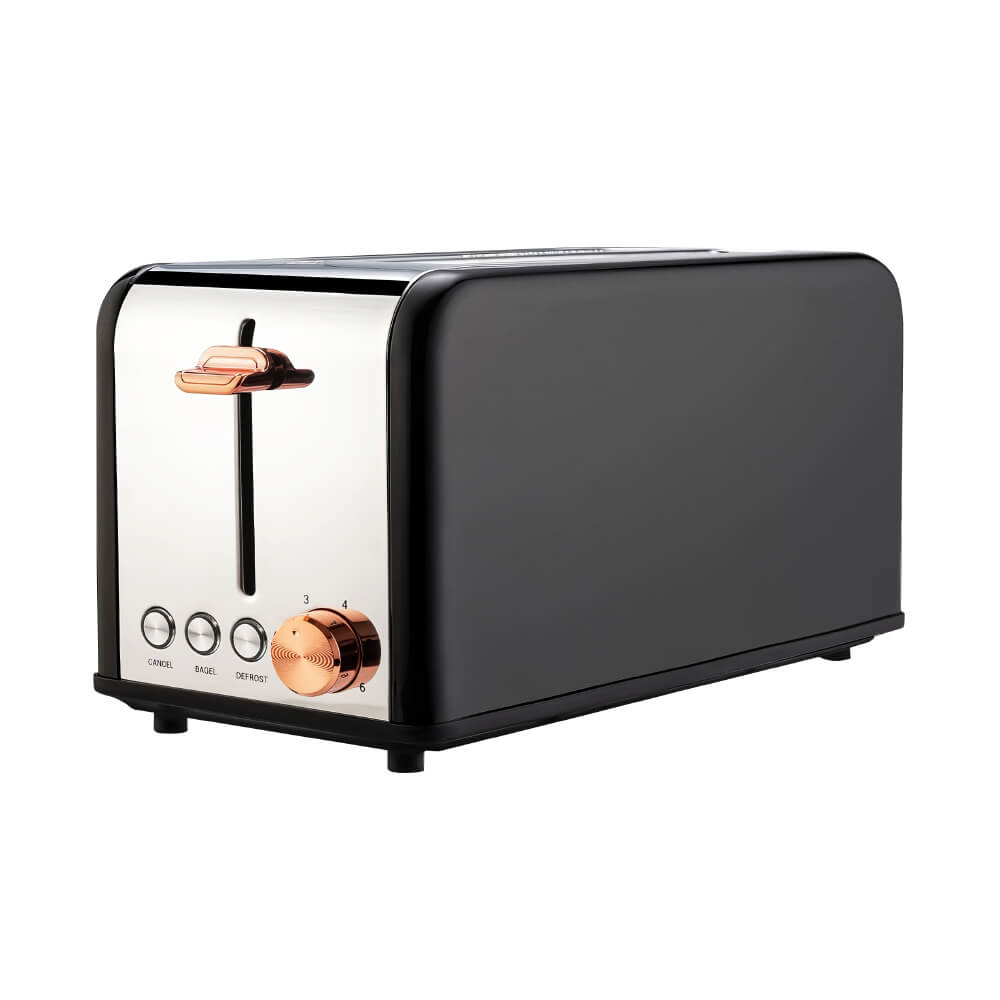 4-Slice 1500W Stainless Steel Toaster with Extra Long Slots and 6 Settings