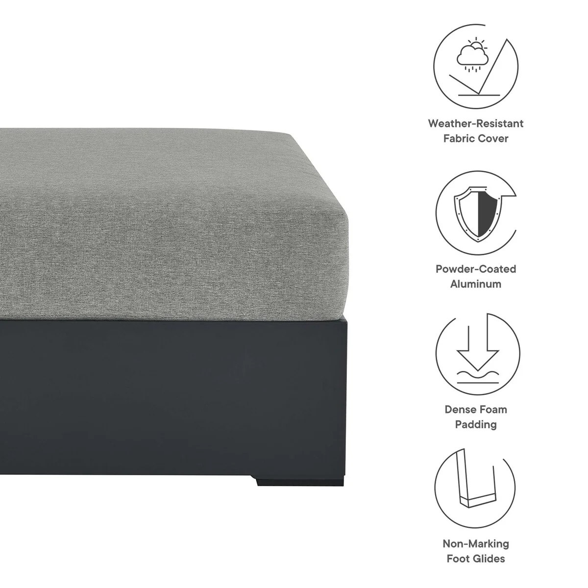 Tahoe Patio Aluminum Ottoman