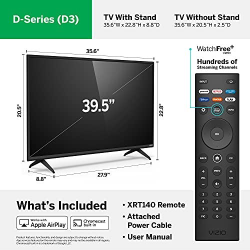 2025 VIZIO 40-inch D-Series Full HD 1080p Smart TV with AMD FreeSync, Apple AirPlay