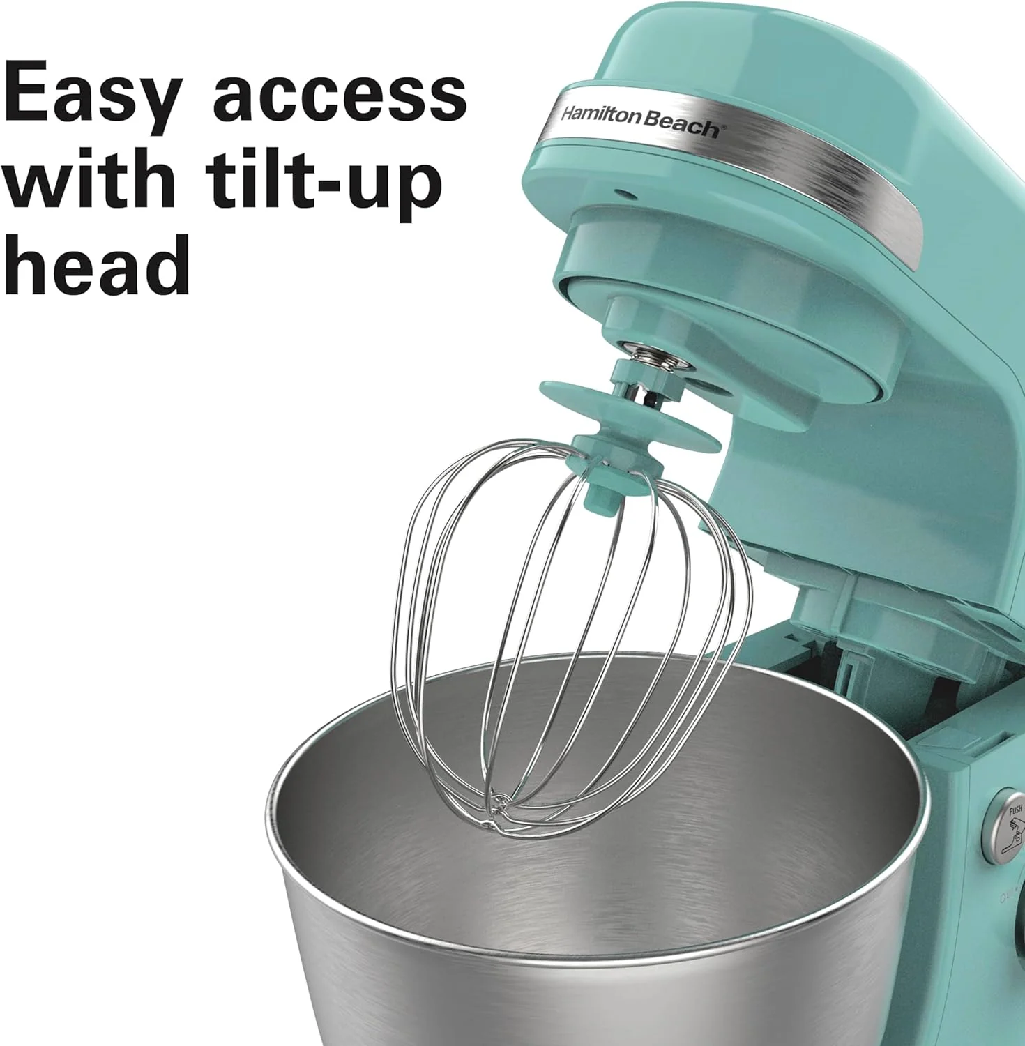 Hamilton Beach Electric Stand Mixer, 4 Quarts, Dough Hook, Flat Beater Attachments, Splash Guard 7 Speeds with Whisk, Black