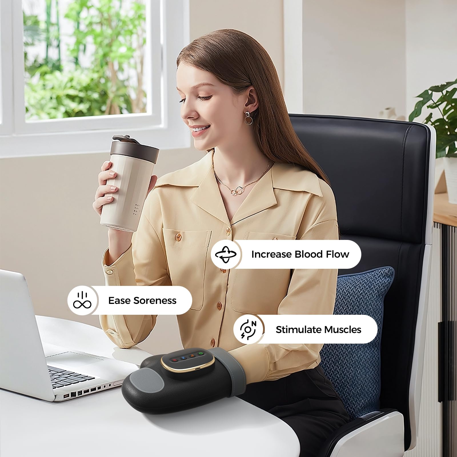 WUX Hand Massager with Heat Compression Relief