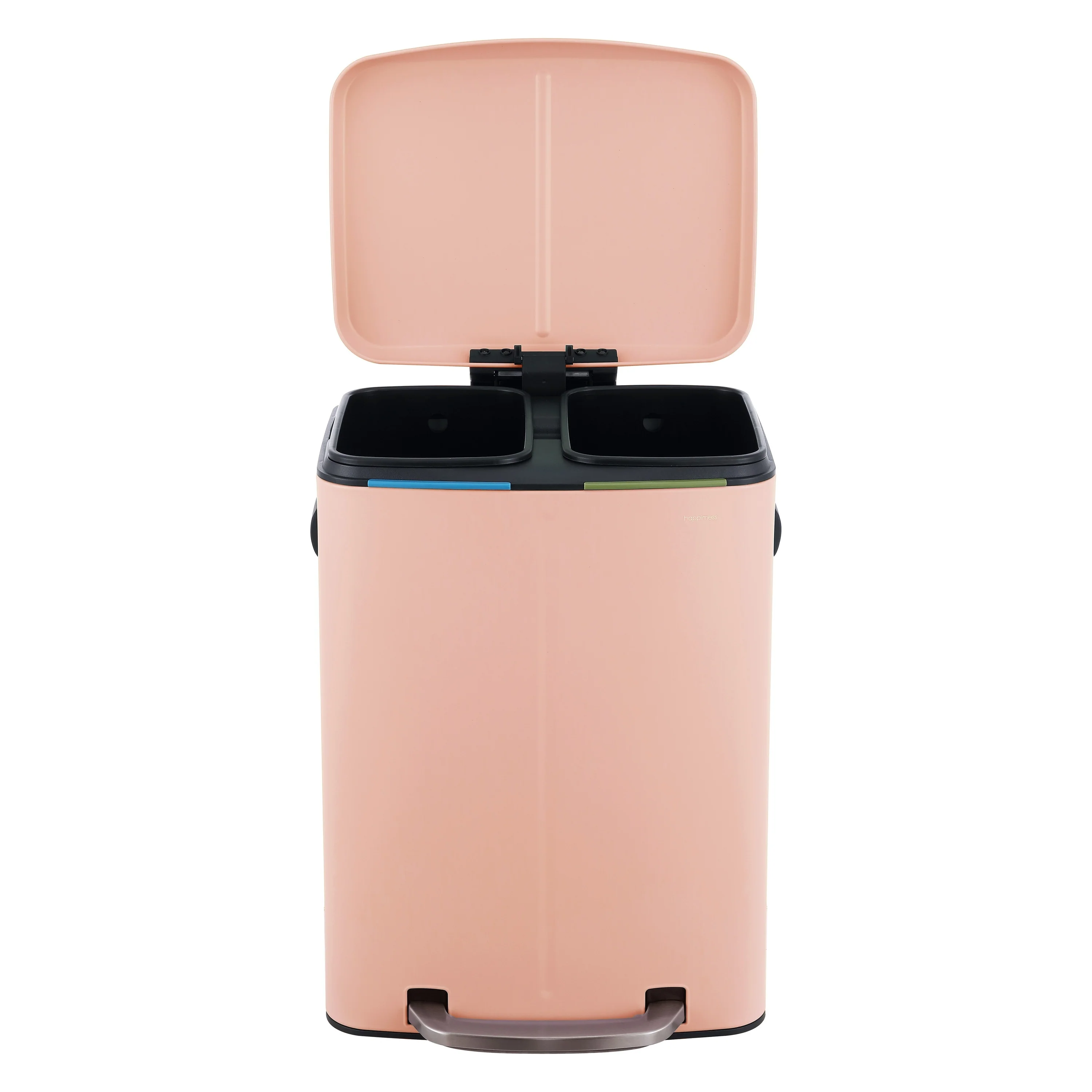 happimess 10.6-Gallon Double Bucket Trash Can with Soft Close Lid