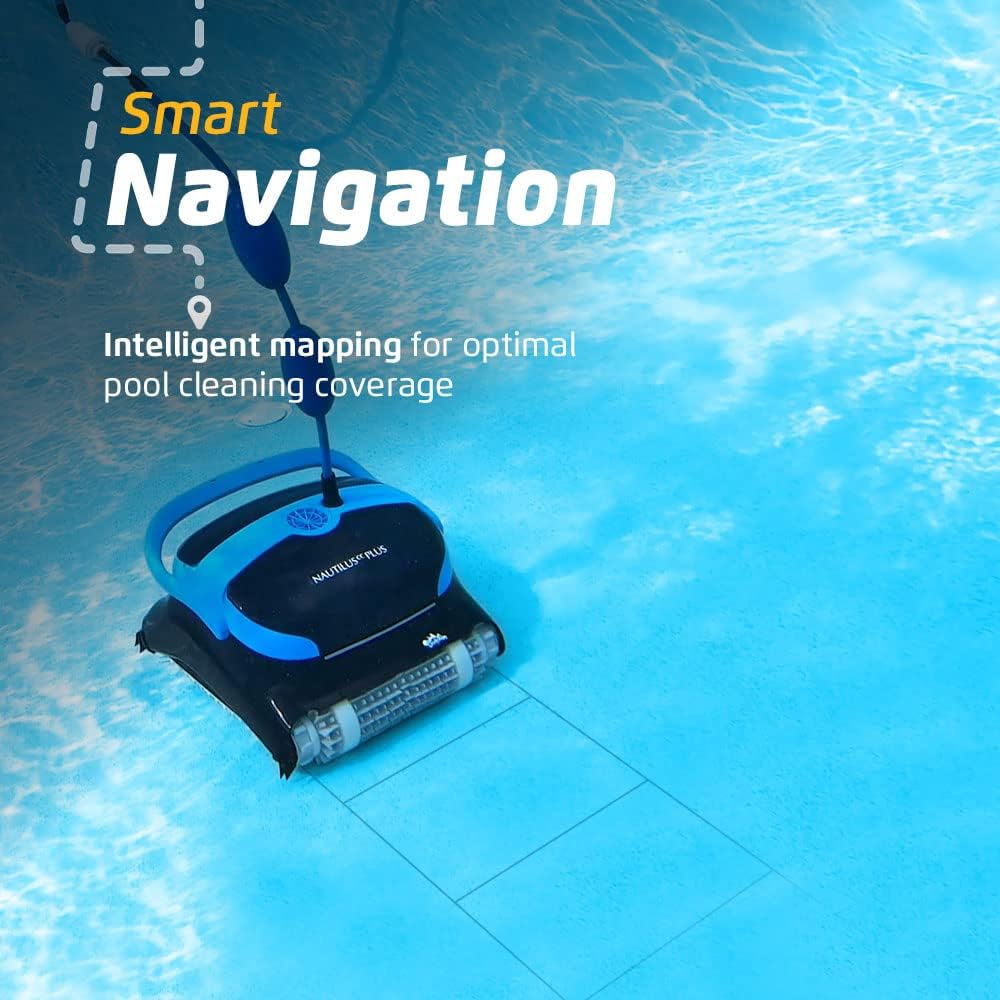 Dolphin Nautilus CC Plus Wi-Fi Automatic Robotic Pool Vacuum Cleaner, Always Cleaning, Never Charging, with Wall Climbing Scrubber Brush, Ideal for In-Ground Pools up to 50 FT in Length