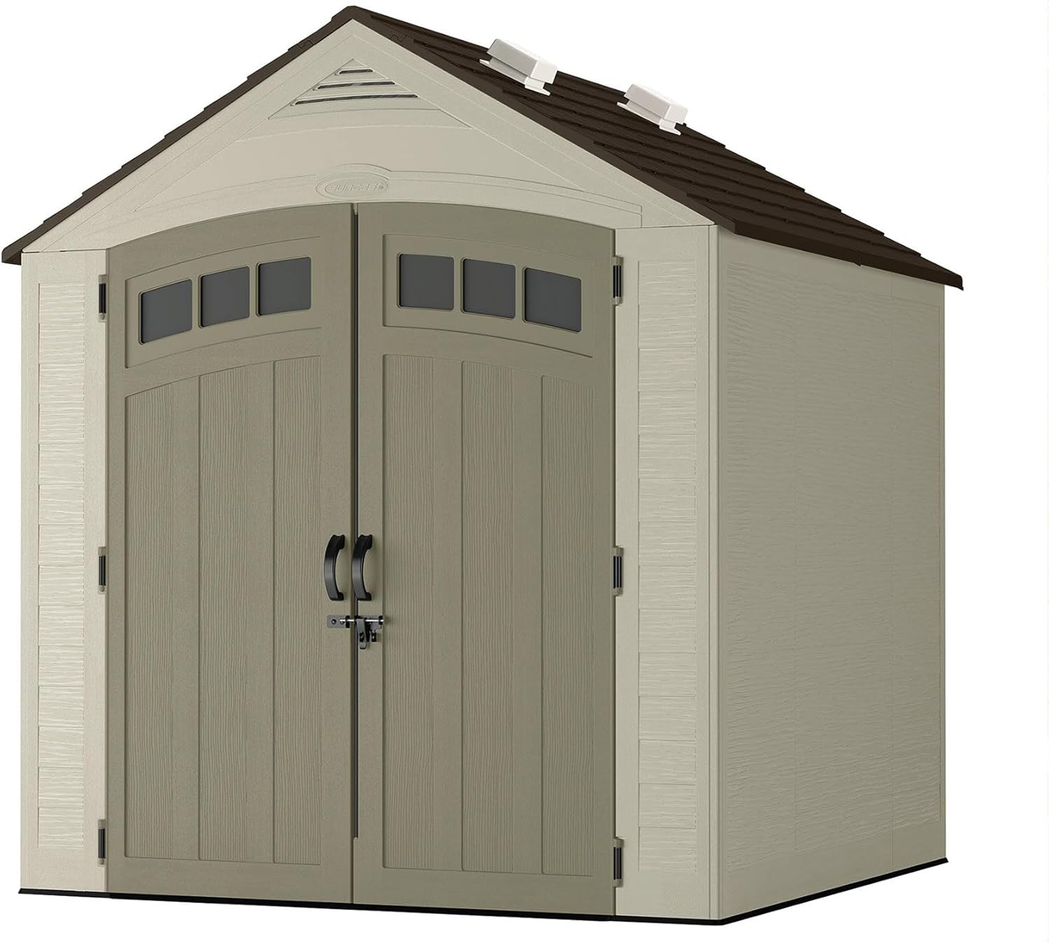 2025 Suncast Vista 7x7 Storage Shed with Multi-Wall Resin Panels, 4 Skylights, IllumiVent System, and Pad-Lockable Doors, 84