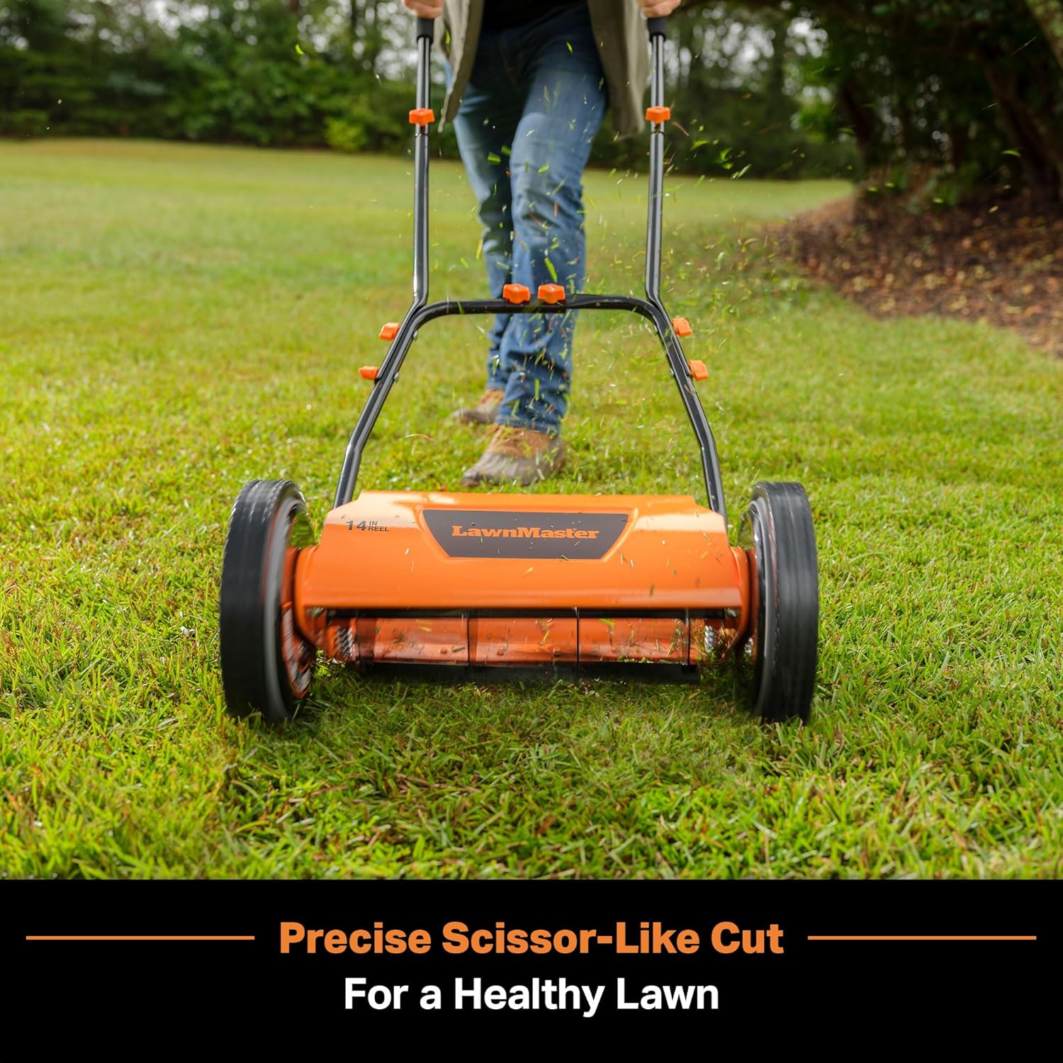 LawnMaster LMRM1801 Push Reel Lawn Mower 18-Inch 5-Blade