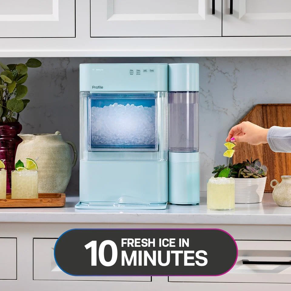 GE Profile Opal 2.0 XL with 1 Gallon Tank, Chewable Crunchable Countertop Nugget Ice Maker, Scoop included, 38 lbs in 24 hours, Pellet Ice Machine with WiFi & Smart Connected, Stainless Steel