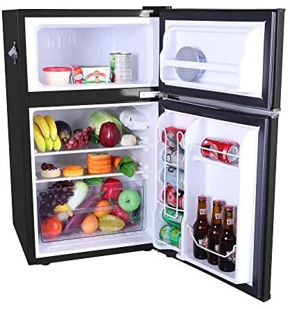 2025 EFR840-RED 3.2 Cu Ft Red 2 Door Retro Bar Fridge with Side Bottle Opener