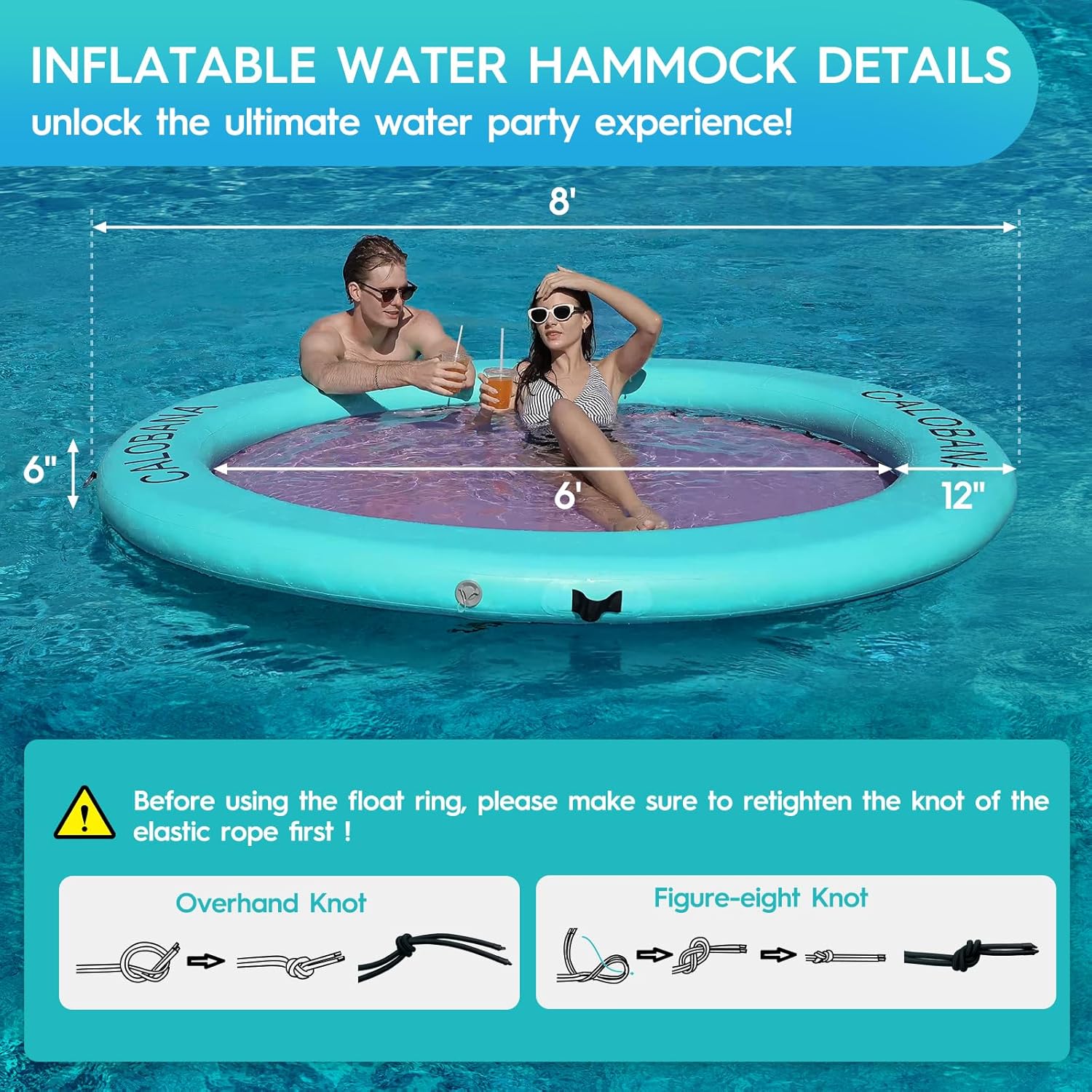 Round Floating Ring Hammock - Heavy Duty Inflatable Raft
