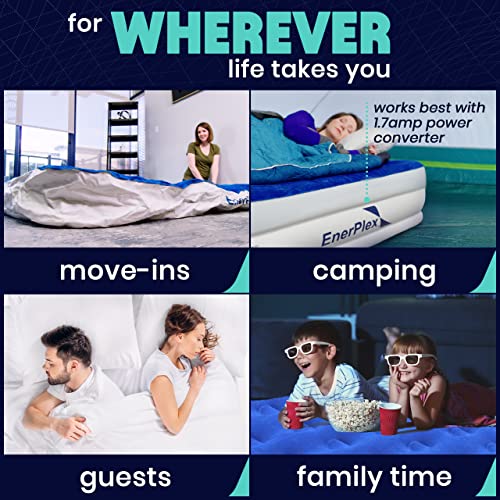 EnerPlex Queen Air Mattress with Built-in Pump - 16 Inch Double Height Inflatable Mattress for Camping