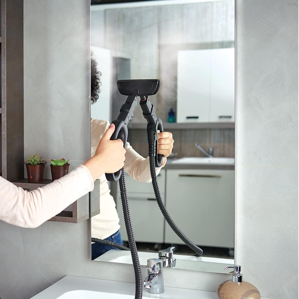 POLTI 8012628 Vaporetto   100 T Dampfreinigungsgert mit 4 Bar, ttet und beseitigt 99,99 Prozent Viren, Keime und Bakterien, Weiss/Türkis Metallic, Wassertankkapazitt 2 l, Dampfmenge 110 g/Min