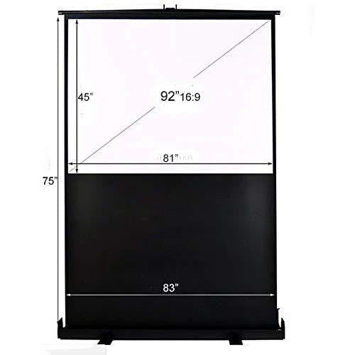 MaxStar Screens Floor Pull up 92′′-Aspect Ratio-16:9 Portable Projector Screen with Carry Case