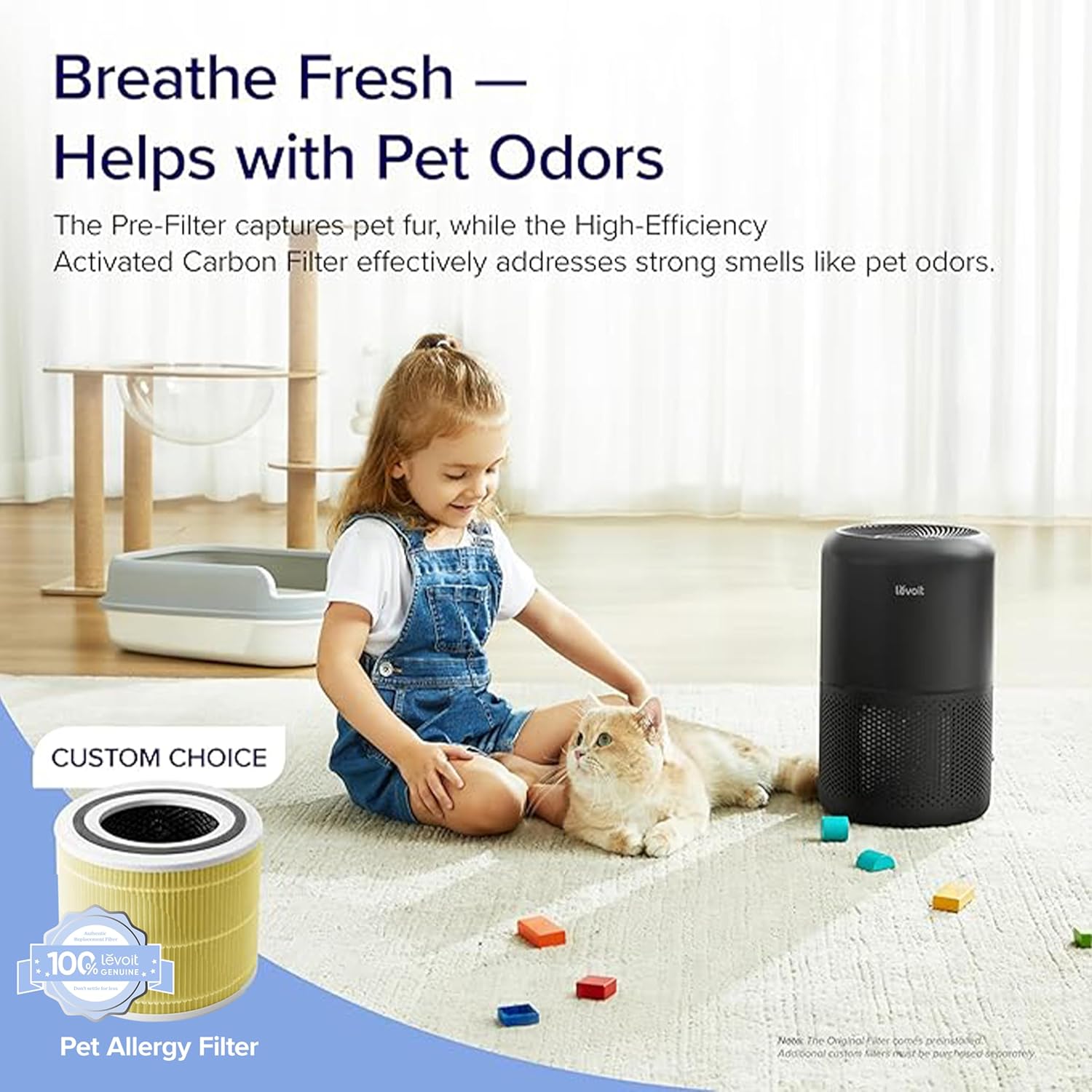Air Purifier for Home Allergies Pets Hair in Bedroom & Standing Fan for Bedroom, 82ft CirculAir 120° Oscillating Fan