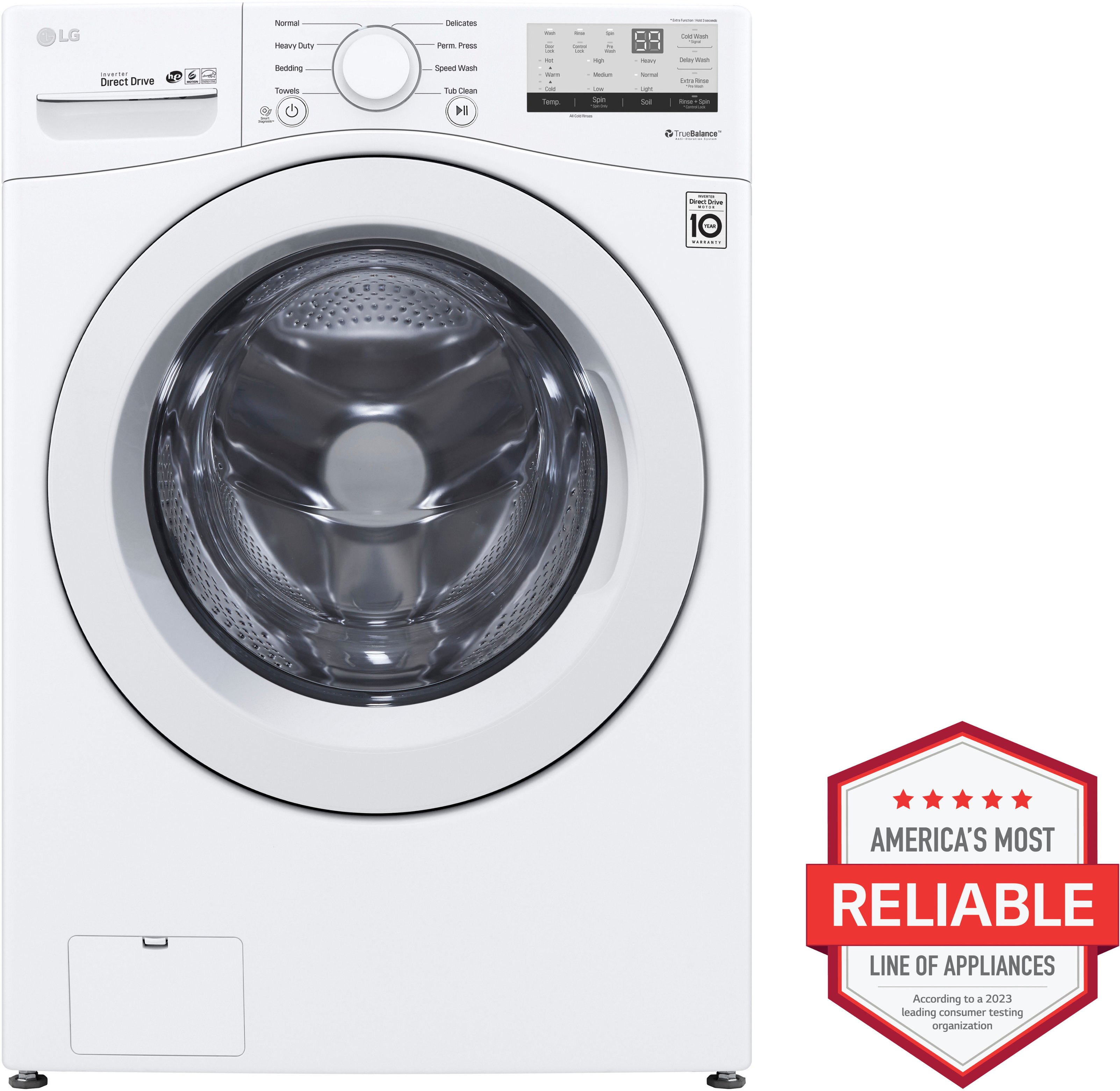 2025 4.5 Cu. Ft. High Efficiency Stackable Front-Load Washer with 6Motion Technology – White