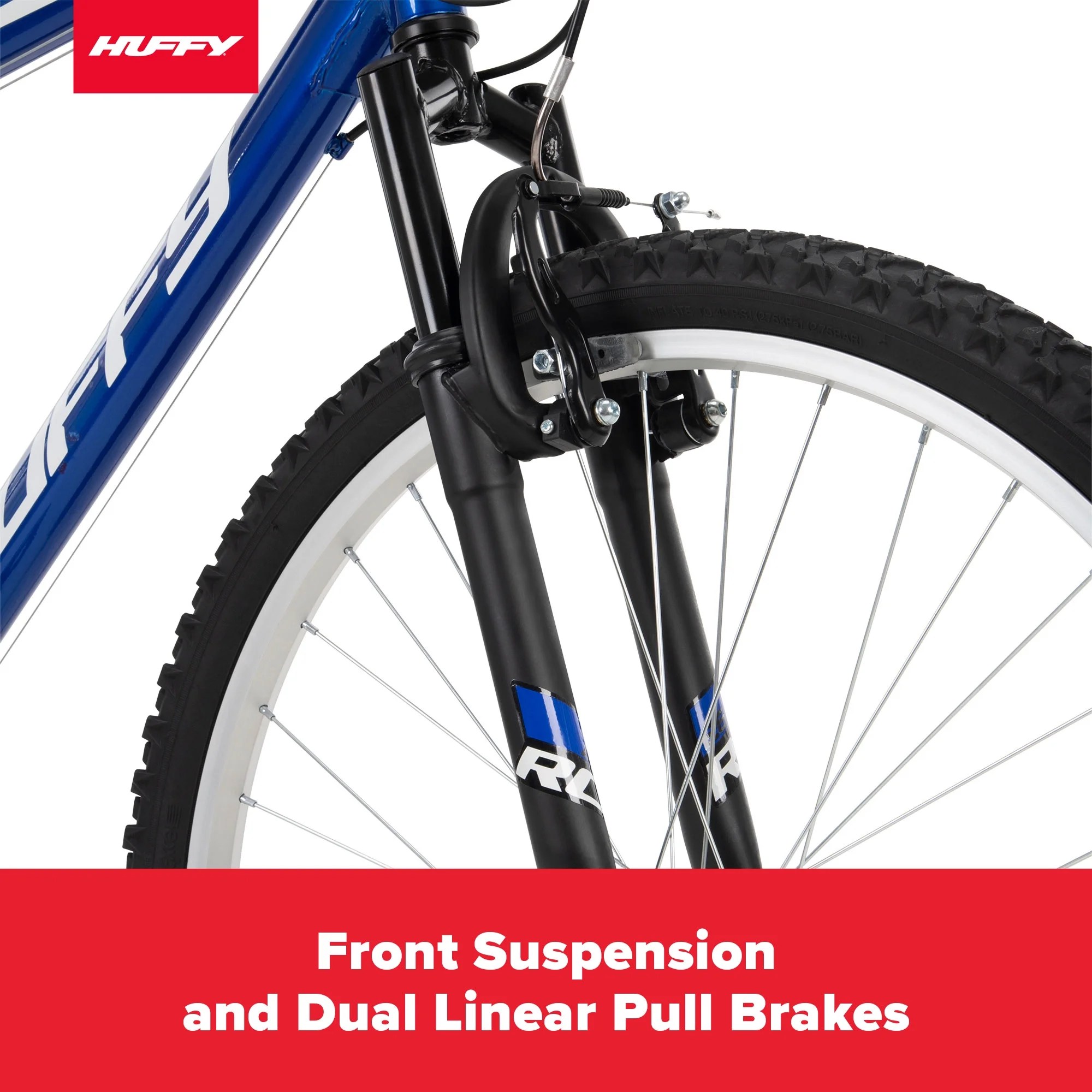 Huffy 26′′ Rock Creek Mountain Bike, Fits Riders 5’0′′+, Blue, Adult, Men’s