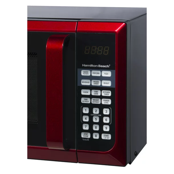 2025 Beach Stainless Steel 0.9 Cu. ft. Red Microwave Oven, Red Stainless Steel