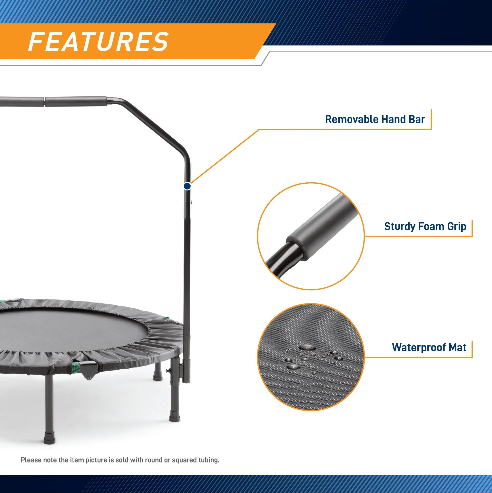 Marcy 40-Inch Trampoline Cardio Trainer, with Handrail ASG-40