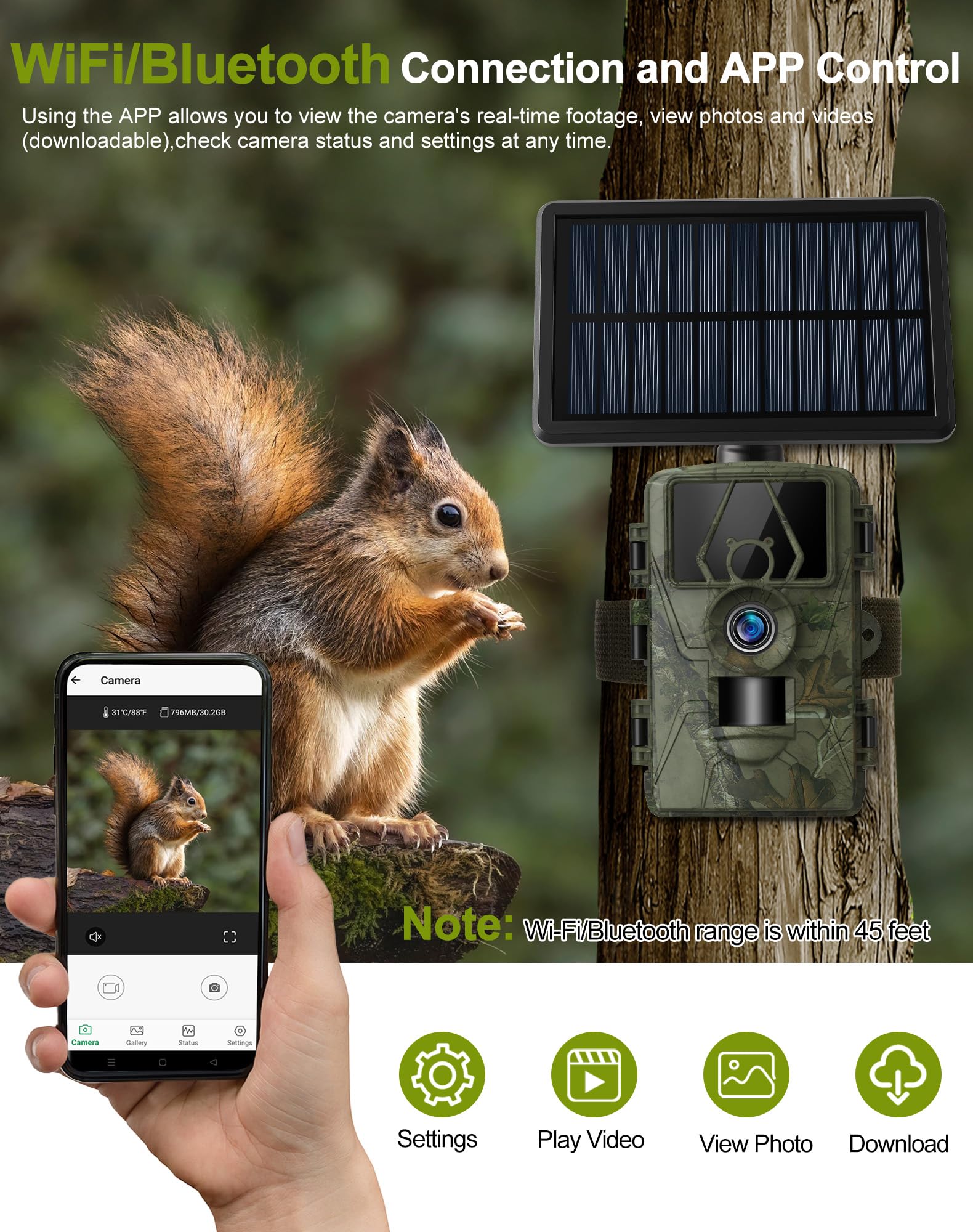 Smart Bird Feeder with Camera, 5200mAh Battery with Solar Panel