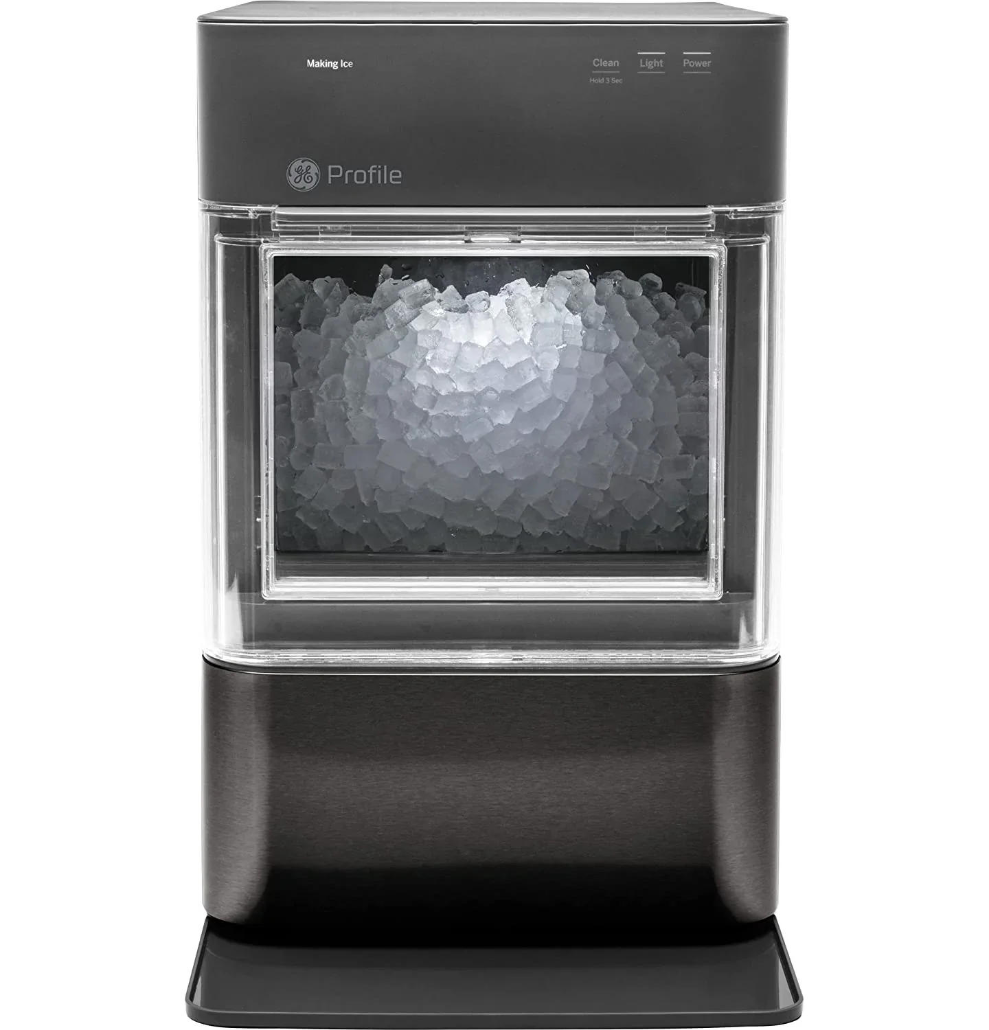 Countertop Nugget Ice Maker | Ice Machine with WiFi Connectivity | Smart Home Kitchen Essentials | Black Stainless