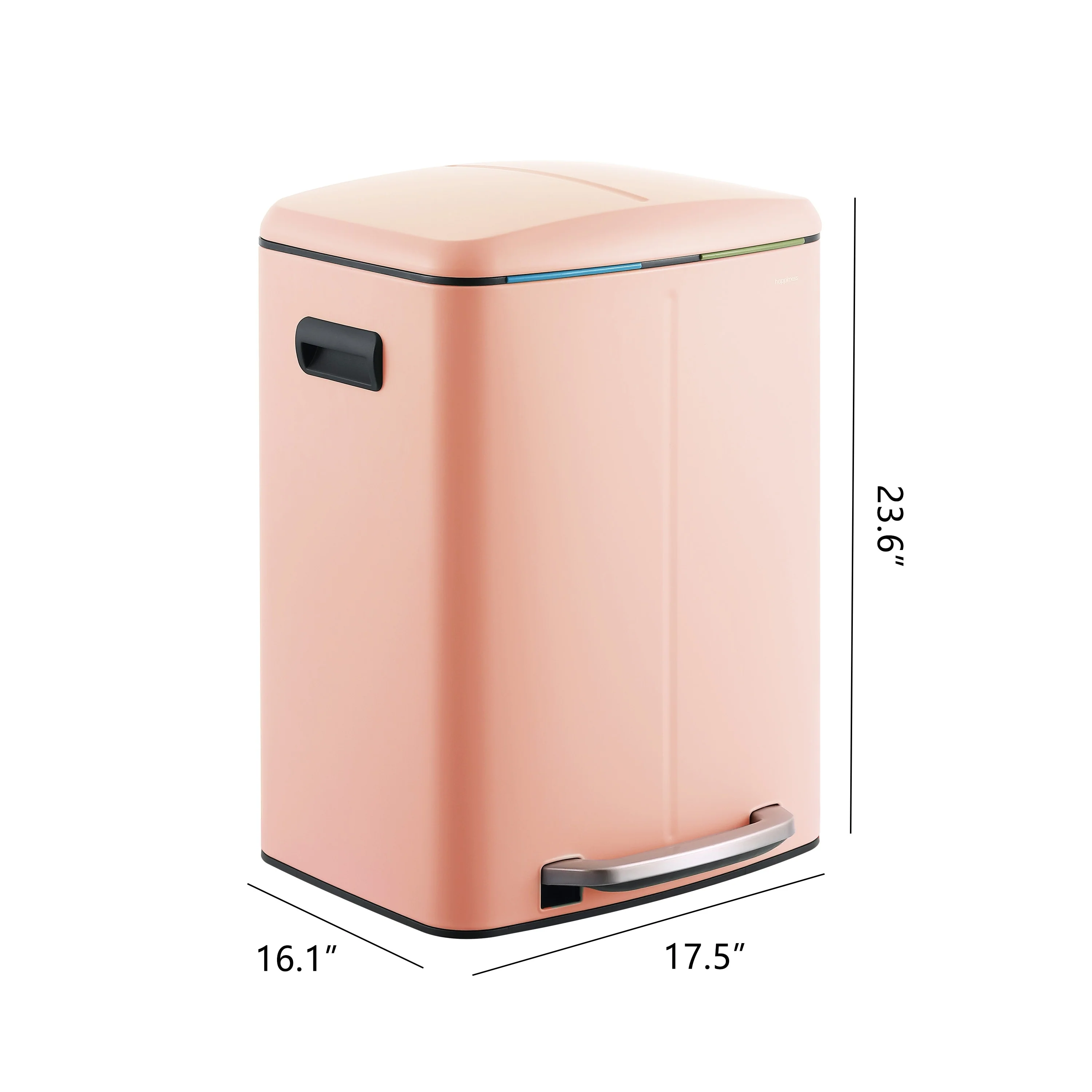 happimess 10.6-Gallon Double Bucket Trash Can with Soft Close Lid