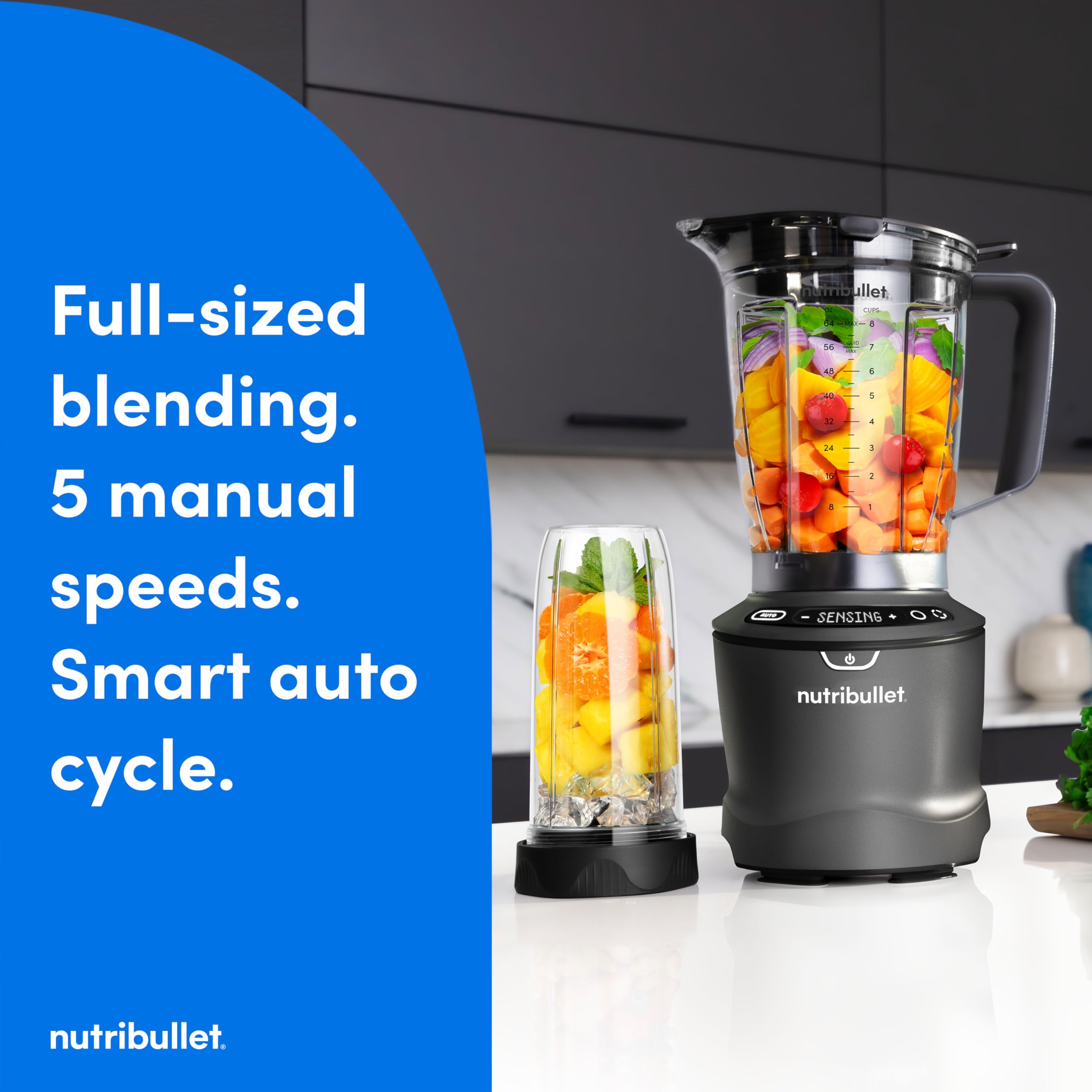 nutribullet SmartSense Blender Combo, 1400 Watt Gunmetal