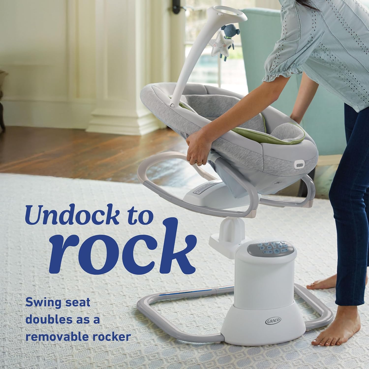 Soothe My Way with Removable Rocker, Madden - Versatile Baby Swing & Portable Rocker
