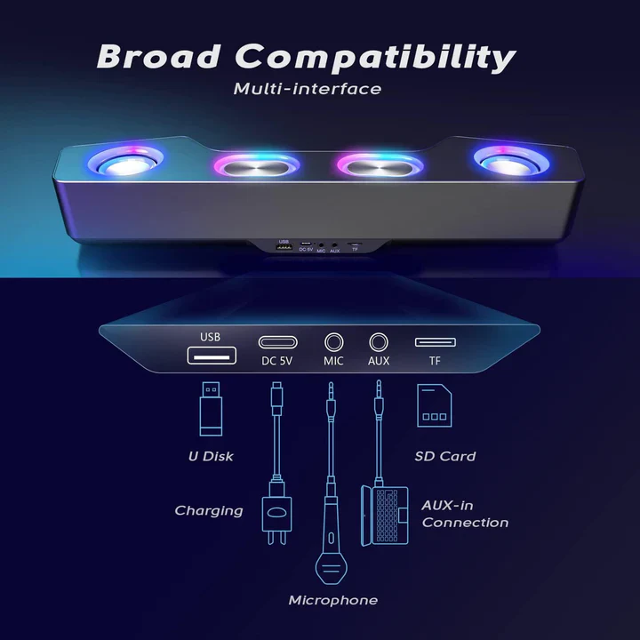 Bluetooth Desktop Speaker with RGB Effects