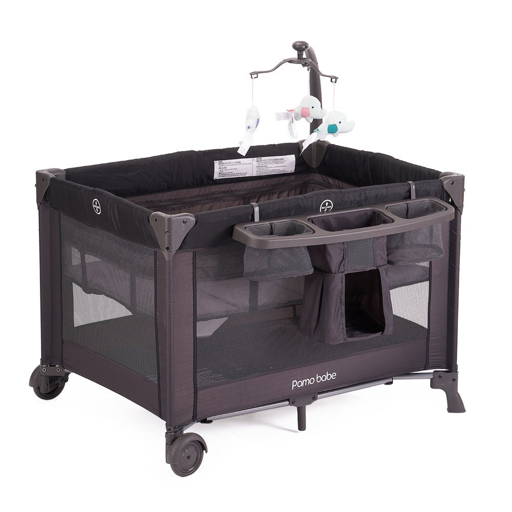 Pamo Babe Unisex Nursery Center Playard with Bassinet & Changing Table