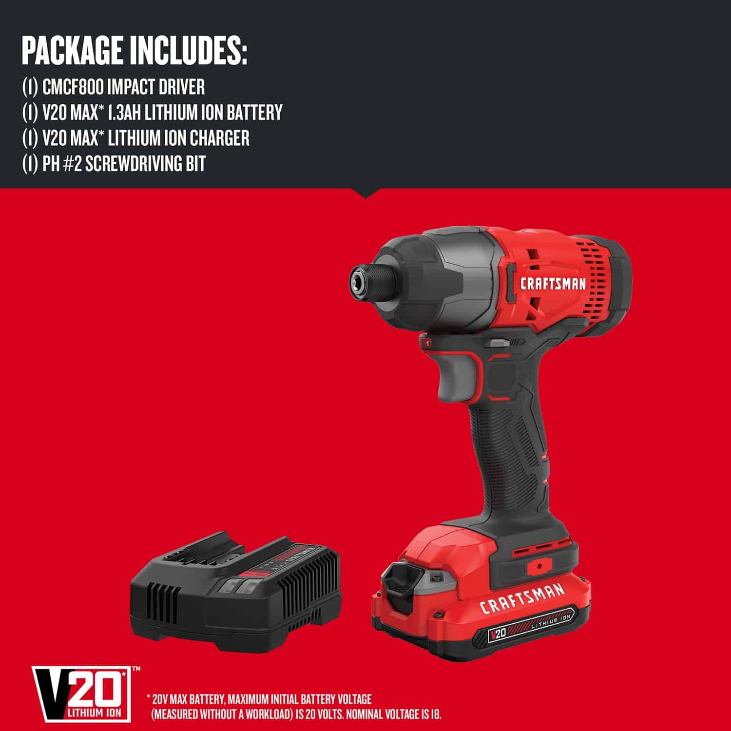 20-volt Max 1/4-in Variable Speed Cordless Impact Driver (1-Battery Included)