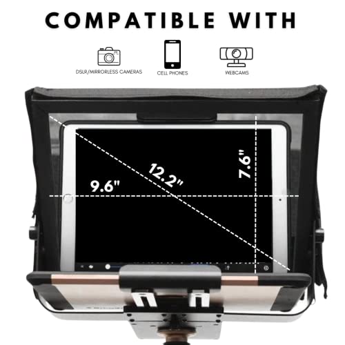 Glide Gear TMP100 Adjustable Teleprompter Beam Splitter 70/30 Glass w/ Carry Case