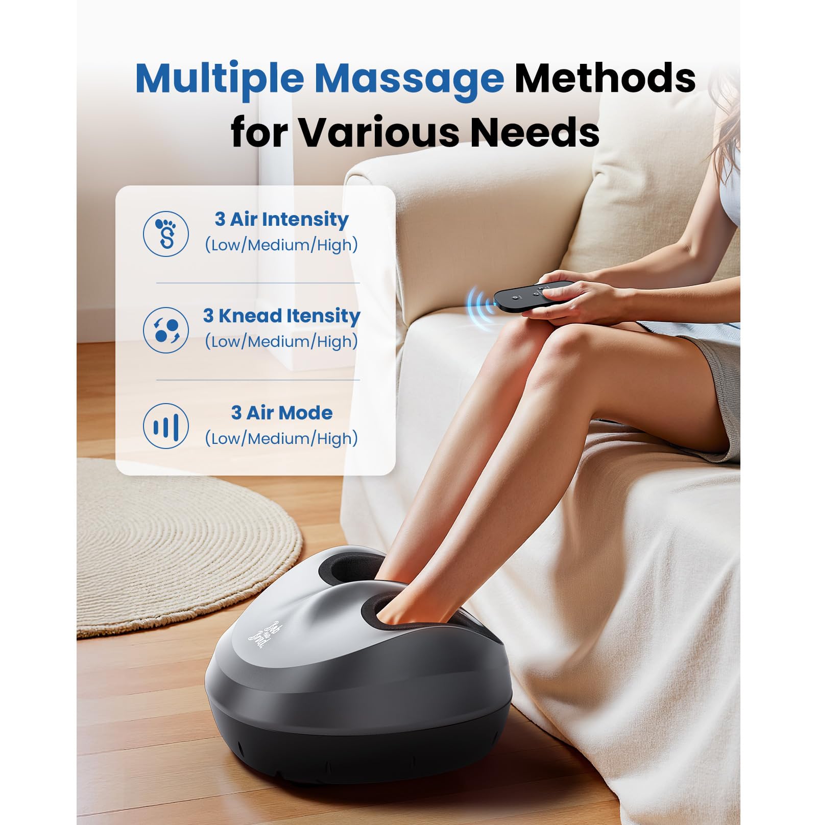 BOB AND BRAD Foot Massager Machine with Heat and Remote