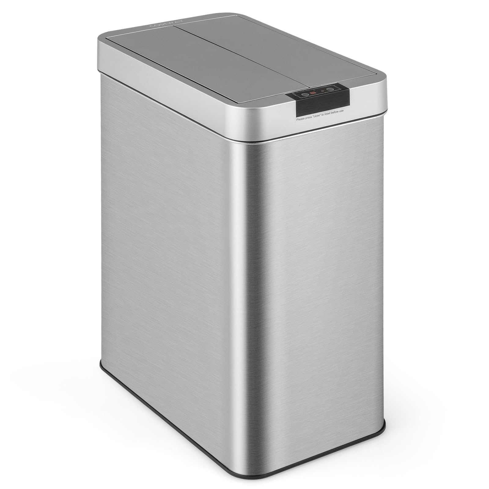 2025 Slim Kitchen Trash Can, 13.2 Gallon Motion Sensor Garbage Bin with Wing Lids, Anti-Fingerprint Touchless Waste Bin