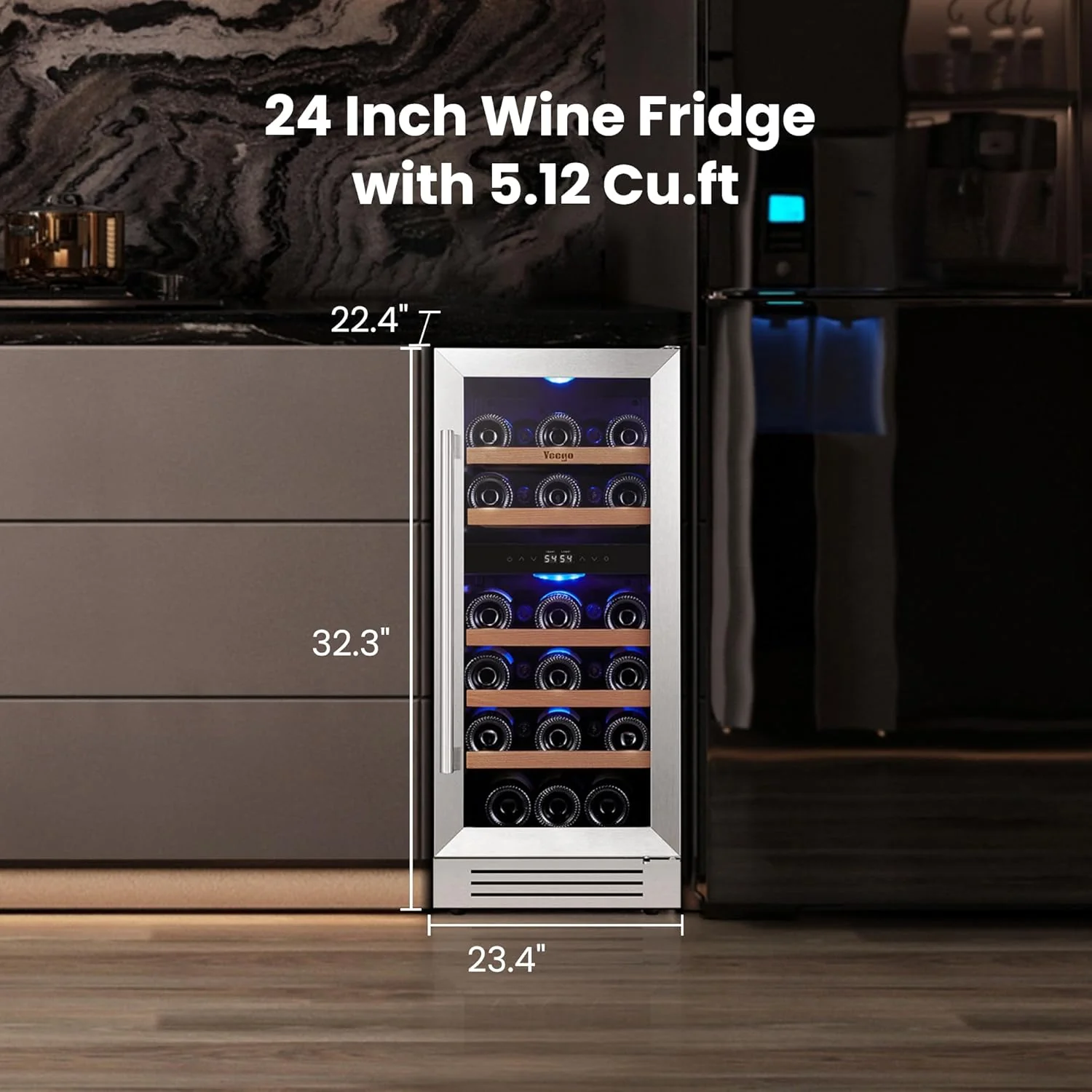 Wine Fridge Cooler 15 Inch Wine Fridge Hold 33 Bottles