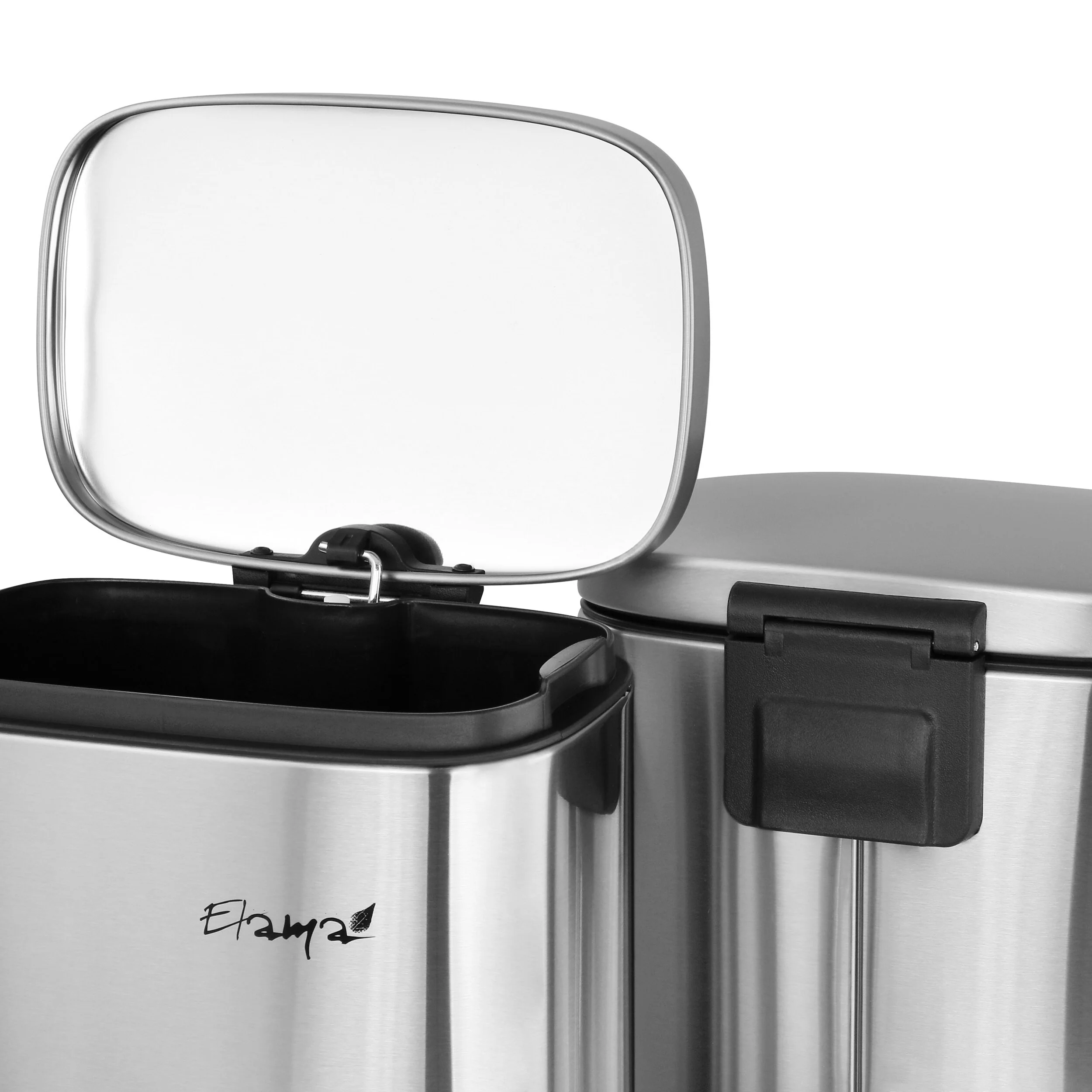 Elama 3 Piece Stainless Steel Trash Can