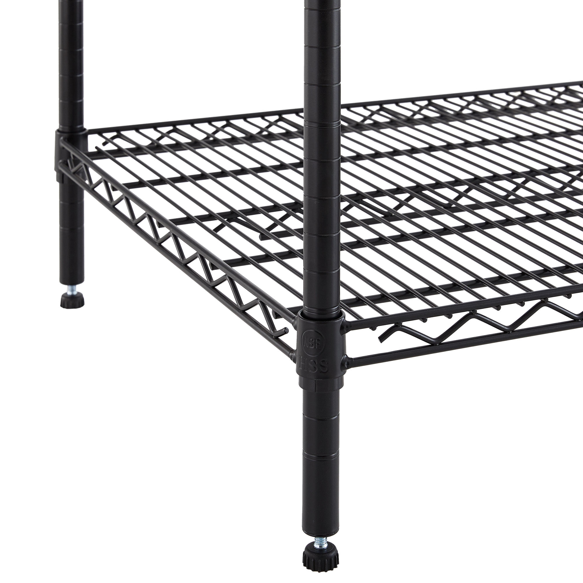 24 Dx72 Wx72 H 4 Shelf Commercial Wire Shelving Black Steel Each Shelf Capacity 1000 lbs