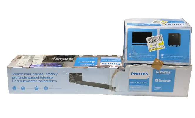 PHILIPS B5306 2.1-Channel Soundbar with Wireless Subwoofer & Roku TV Ready, Black