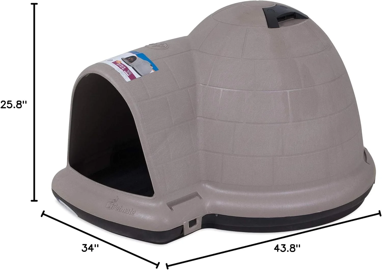 2025 Petmate Indigo Dog House (Igloo Dog House, Made in USA with 90% Recycled Materials, All-Weather Protection Pet Shelter) for XL Dogs -90 to 125 pounds, Made in USA