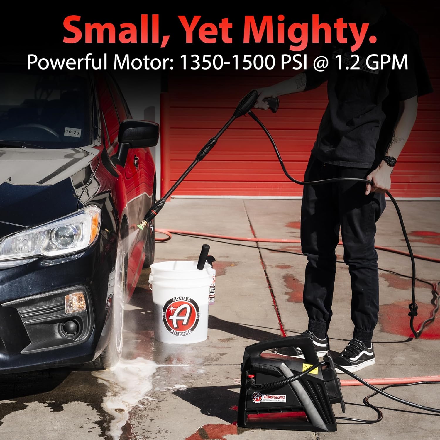 Electric Pressure Washer 2.0, Powerful 1.4 GPM 2000 PSI Car Pressure Washer Sprayer, Snub Nose & Tip Attachment, Use,Car Soap, Patio Boat RV Motorcycle Car Garage Deck Adam's Polishes