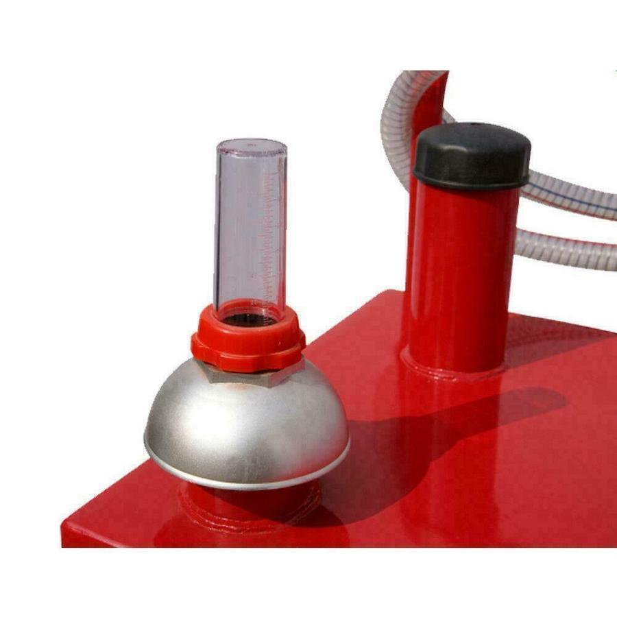 30 Gallon Red Gas Caddy Tank Gasoline Fluid Diesel w Rotary Pump and Hose