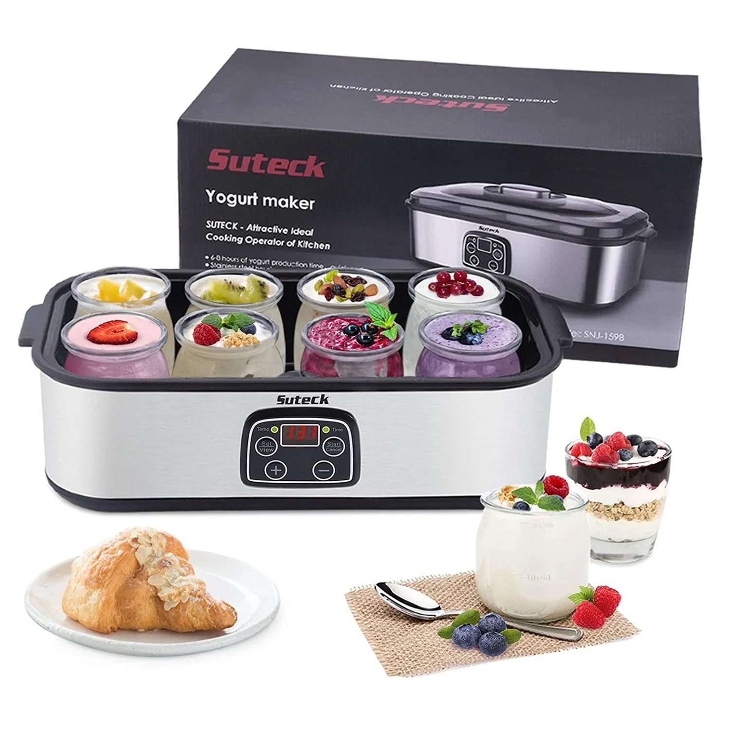 Yogurt Maker Automatic Silver Yogurt Maker Machine Automatic Digital Temperature Control