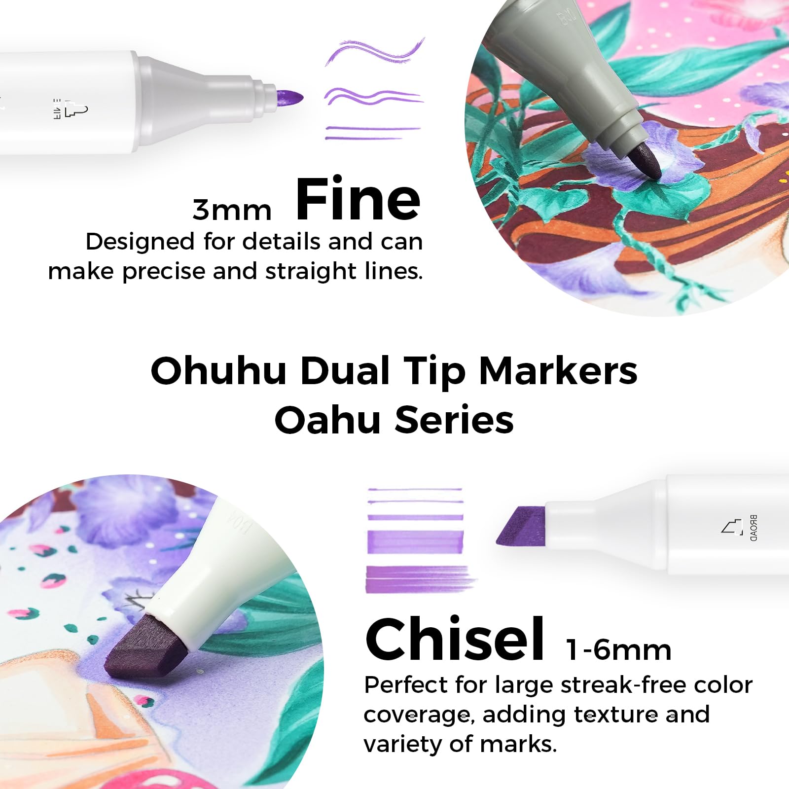 Ohuhu Alcohol Markers - Double Tipped Art Marker Set