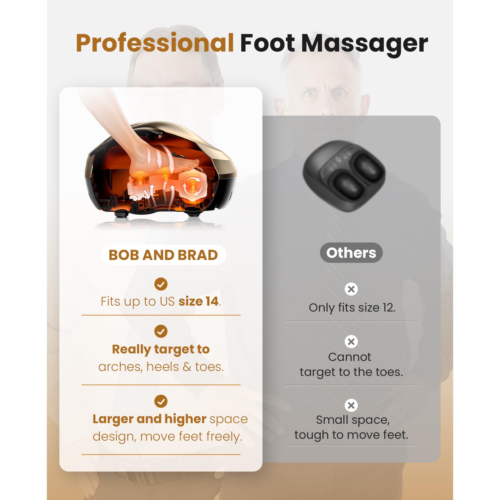 BOB AND BRAD Foot Massager Machine with Heat and Remote
