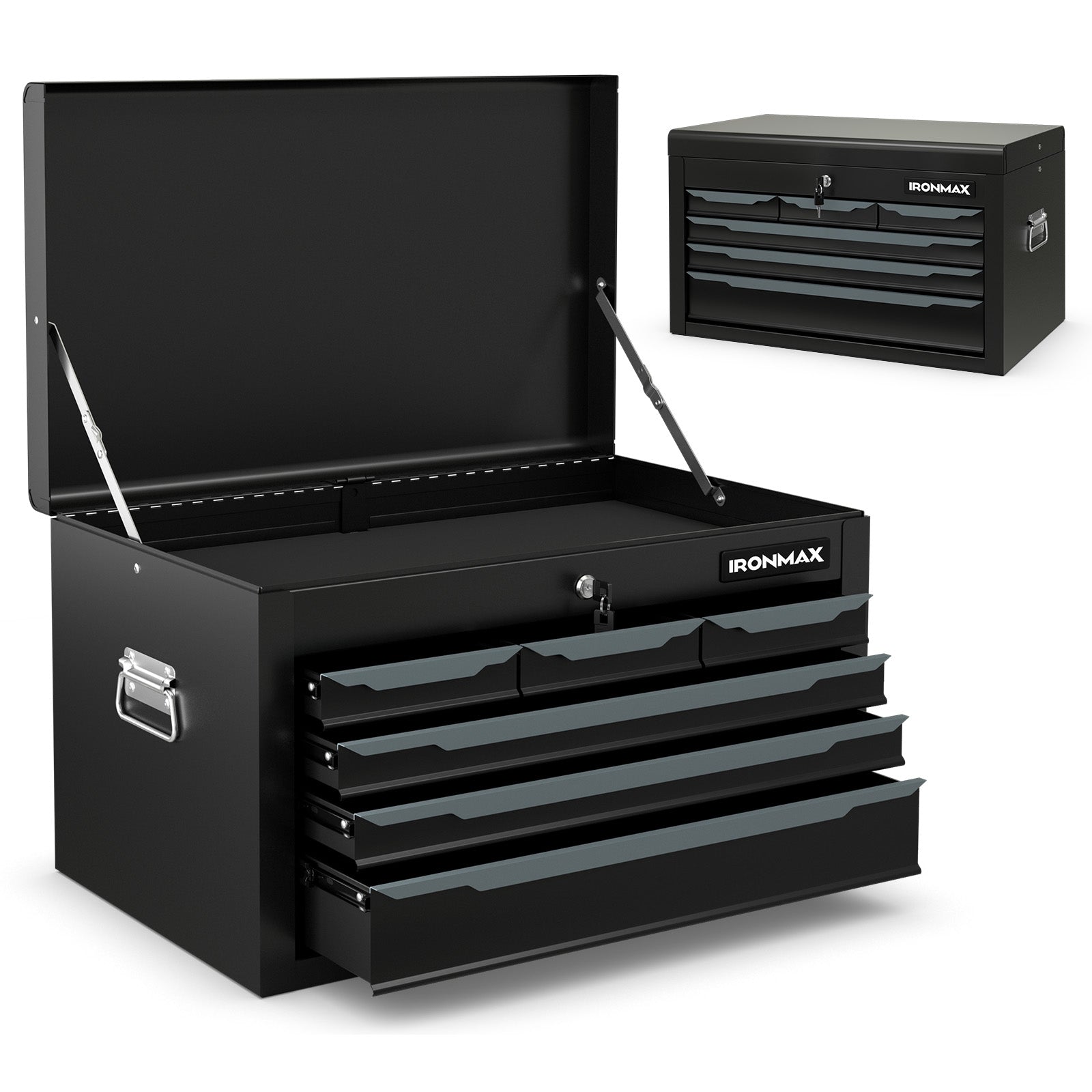 2025 Steel Tool Box, 24” Tool Chest Case with 6 Drawers, Top Storage, Automatic Lock