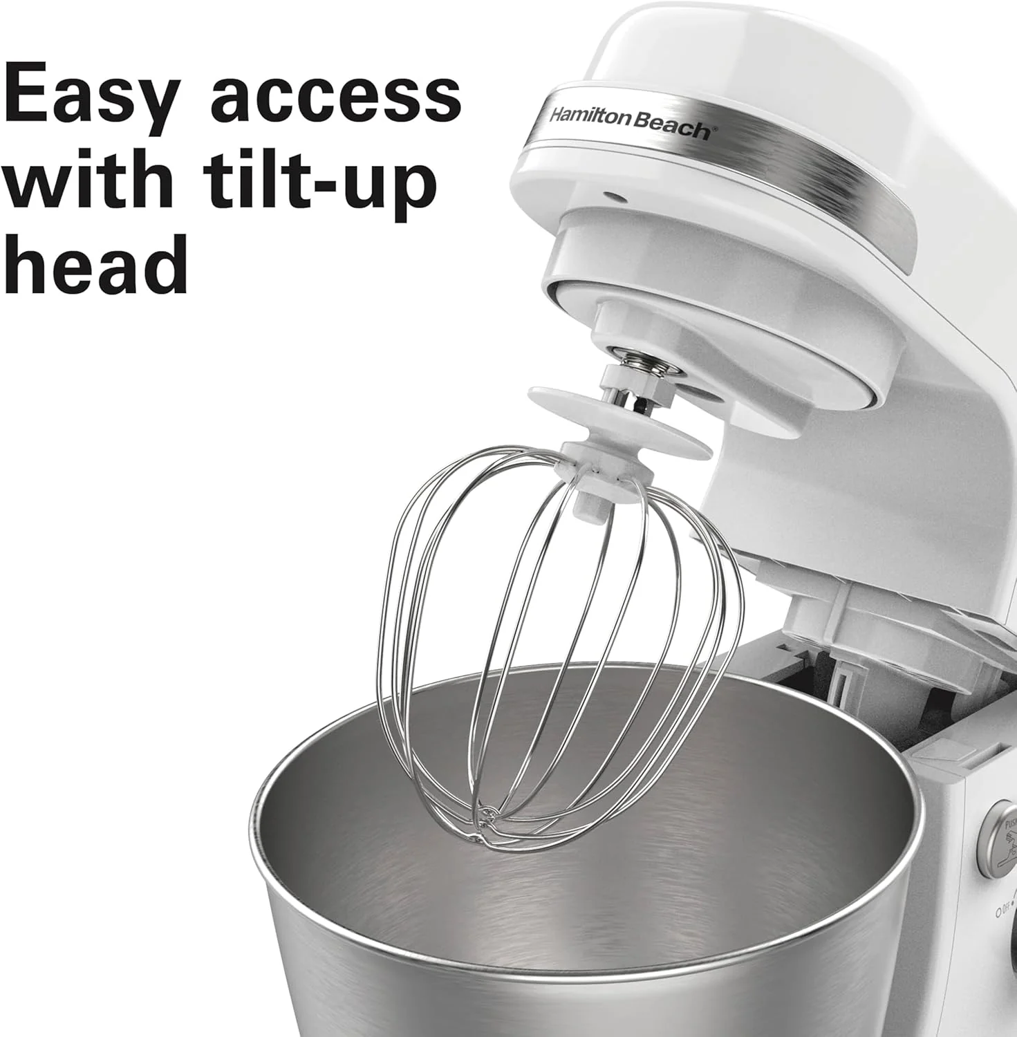 Hamilton Beach Electric Stand Mixer, 4 Quarts, Dough Hook, Flat Beater Attachments, Splash Guard 7 Speeds with Whisk, Black