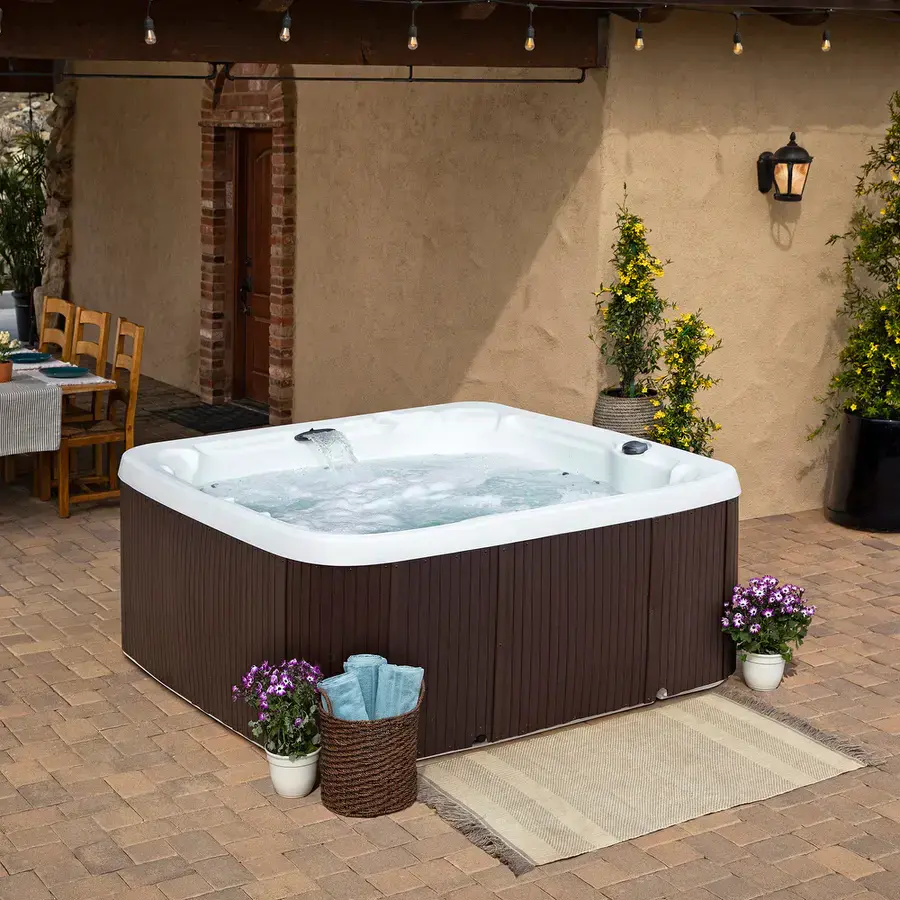Lifesmart Spas LS700DX 230 Volt 7-Person 90-Jet Square Hot Tub with Ozonato