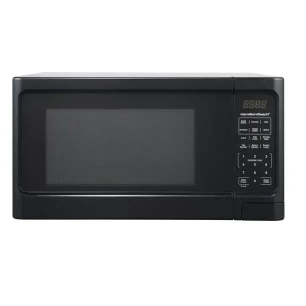 1.1 Cu. Ft. Sleek Black Digital Microwave - Effortless Touchpad Controls.