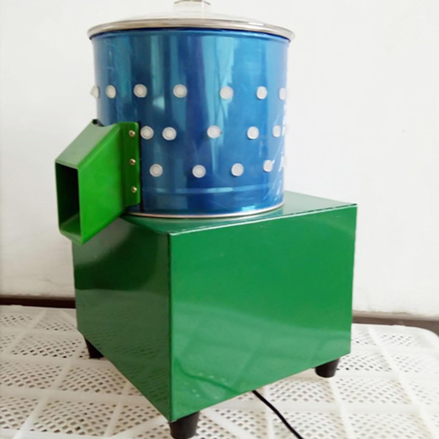 Chicken Plucker, Poultry De-featherer with 110 Rubber Fingers, 60W High-Efficiency Hair Plucking, Stainless Steel, for Duck Goosey Farm